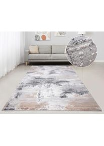 my home, my home Teppich &raquo;Oleas&laquo; rechteckig 24 mm H&ouml;he Vintage-Look, abstraktes Design, weiche Haptik, pflegeleicht, grau, Kunstfaser, 24 mm