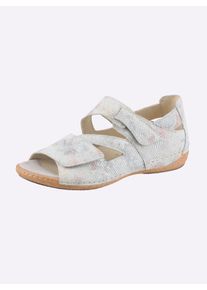 Waldl&auml;ufer Witt Damen Sandalette, elfenbein-gemustert, Gr&ouml;&szlig;e 7, 100% Nubukleder