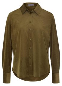 MYBC - Cord-Bluse, gr&uuml;n, Gr. 46, Kunstfaser