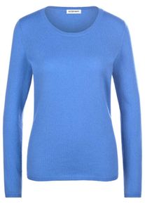Peter Hahn - Rundhals-Pullover aus Schurwolle und Kaschmir, blau, Gr. 36, Schurwolle