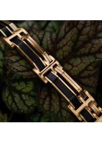 Holzkern Armband Staccato (Ahron/Gold), Naturholz, Damen und Herren, größenverstellbar