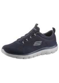 Skechers , Damen , Slip-On Sneaker »SUMMITS« Freizeitschuh, Slipper, Komfortschuh mit elastischer Bungee-Schnürung , blau , Sportiver Halbschuh mit...