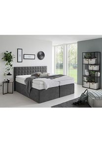 Boxspringbett »Dublin, wahlweise mit Topper in verschiedenen Härtegraden erhältlich« mit schöner Kopfteilversteppung , Westfalia Schlafkomfort