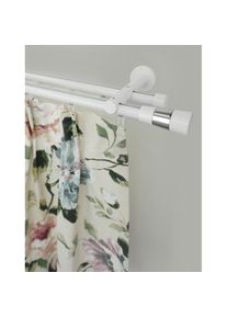 Gardinenstange »WHITE« Ø 20 mm 2 läufig-läufig Wunschmasslänge Vorhanggarnitur, Innenlauf, verlängerbar, Wandmont., Endknopf 2-färbig , weiss , Garesa