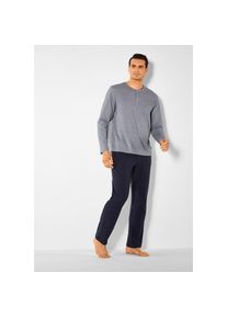 s.Oliver , Damen , Pyjama, 2 Schlafanzug mit Knopfleiste , blau , s.Oliver Bodywear Herren Pyjama lang