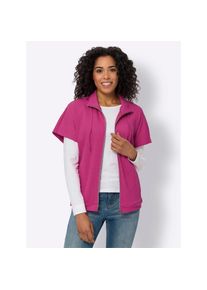 Classic Basics, Unisex, Shirtjacke &raquo;Shirtjacke&laquo; 1 Stk., fuchsia, 38, pflegeleichte Rippen-Jersey-Qualit&auml;t