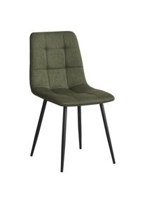 Stylife Stuhl , Gr&uuml;n, Schwarz , Metall, Textil , konisch , 45x86.5x55 cm , Esszimmer, St&uuml;hle, Esszimmerst&uuml;hle