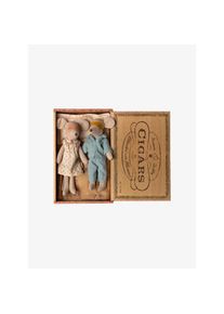 Maileg poupee de chiffon Mama Papa Mäuse in Zigarrenschachtel