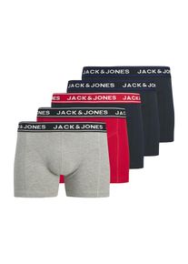 Jack & Jones JACK & JONES, Hommes Boxers 'JACHECTOR', marine / gris chiné / rouge
