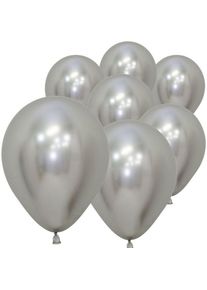 50 Silberne metallic Ballons Rumba 12,7cm