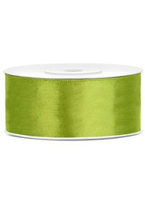 partydeco Nastro di raso verde chiaro 25mm / 25m