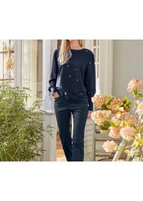 Tchibo - Sweat-shirt brod&eacute; - taille: L - bleu