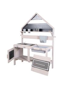 Outdoor-Spielküche »Matschküche in Haus-Optik, grau lasiert, aus Holz« FSC - schützt Wald , grau , Roba