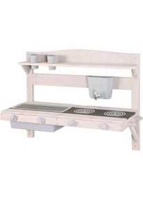 Outdoor-Spielküche »Matschküche zum Aufhängen, grau lasiert, aus Holz« FSC - schützt Wald , grau , Roba