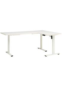 Mid.you Eckschreibtisch , Weiss , Metall, Holzwerkstoff , rechteckig , eckig , 120x74.5-119x180 cm , h&ouml;henverstellbar , B&uuml;rom&ouml;bel, Schreibtische, Eckschreibtische