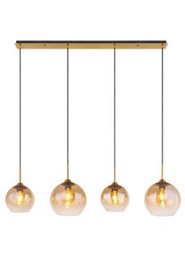 Globo H&auml;ngeleuchte , Klar, Messingfarben , Metall, Glas , 25x120x120 cm , beliebig k&uuml;rzbar , Lampen & Leuchten, Innenbeleuchtung, H&auml;ngelampen