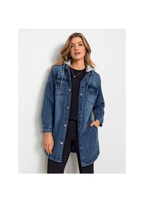 Inspirationen, Unisex, Parka mit Kapuze, blau, stone, washed, 50, Baumwoll-Qualit&auml;t