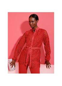CR&Eacute;ATION L Creation L, Unisex, creation L Spitzenbluse, rot, 50, moderner Hemdblusenkragen