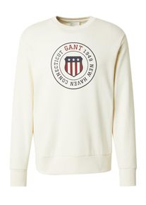 Gant, Hommes Sweat-shirt, cr&egrave;me / bleu marine / rouge rubis