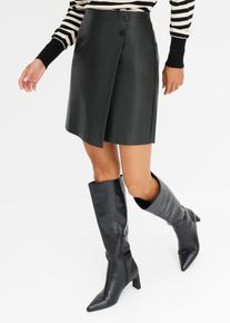 Lederimitat-Rock in schwarz, Gr&ouml;sse 42, bonprix