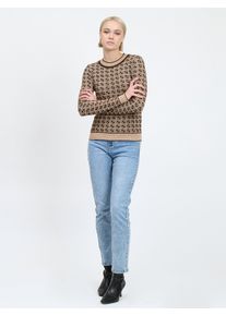 Influencer Pullover Damen Gr&ouml;&szlig;e M beige / braun