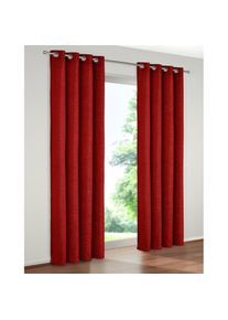 WIRTH, Vorhang &raquo;Holmsund 288g/qm&laquo; &Ouml;sen 1 Stk. tlg., rot, Chenille, Polyacryl