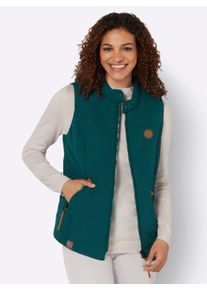 WITT Damen Weste mit Reissverschluss-Taschen, petrol, Größe 52, 100% Polyester