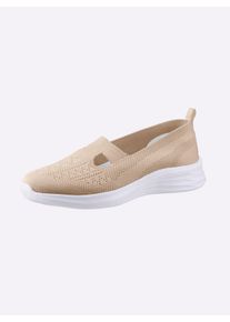 Witt Damen Slipper mit Stretch-Einsatz, beige, Gr&ouml;&szlig;e 39, 100% Textil