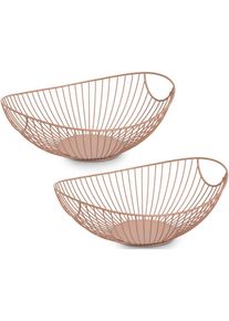Aufbewahrungskorb »Metall, mocca, 2er Set« Obstkorb, trendfarbe, zeitlos und dekorativ , zeller Present
