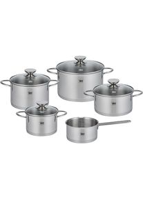 Topf-Set »Galant« Set, Bratentopf Ø 20 cm, Fleischtopf Ø 16/20/24 cm, Stielkasserolle Ø 16 cm, 9 Stk. tlg. Edelstahl 18/10 , silberfarben , ELO