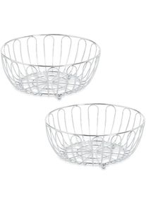 Aufbewahrungskorb »Metall, mocca, 2er Set« Obstkorb, verchromt, zeitlos und dekorativ , zeller Present
