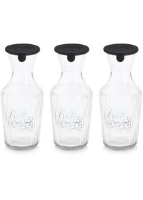 Karaffe »Glaskaraffe mit Silikondeckel« Rillenmuster, 1,2l , zeller Present