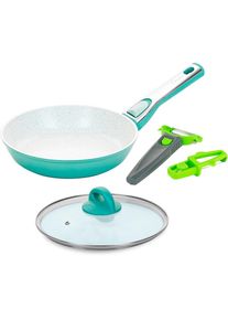 Genius Pfannen-Set »Cerafit Revolution Pfanne Ø 24 cm inkl. Börner Multi Peeler« Set, Pfanne, Ø 24 cm, aquagrün, Börner Multi peeler 3er-Set, grün, 5 Stk....