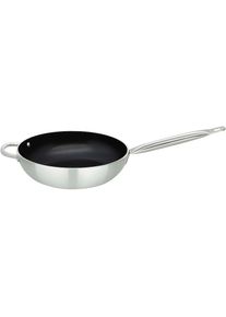 Wok »Wokpfanne 28cm Bistro Line« Aluminium 1 Stk. tlg. langer, handlicher Edelstahl Profi Griff, Ø 28 cm, Induktion , silberfarben , ELO