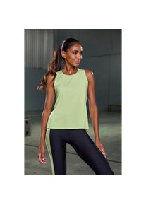 active by Lascana Lascana Active, Unisex, LASCANA ACTIVE Sporttop mit Cut-Out Ausschnitt im R&uuml;cken, gr&uuml;n, XS (32/34), Sportliche Top mit Rundhalsausschnitt