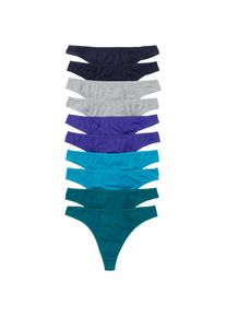 bonprix, Unisex, bonprix String Packung, 10 Stk., blau, t&uuml;rkis, hellgrau meliert, 36/38 (S), 10 Stk., String im klassischen Stil f&uuml;r zeitlosen Look
