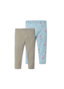Tchibo - 2 Leggings aus Bio-Baumwolle - Unisex - Gr. 122/128 - hellblau/geblümt