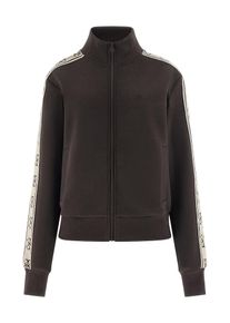 GUESS, Femmes Veste de survêtement 'BRITNEY', beige / brun foncé / noir / blanc