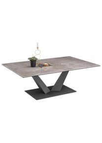 Livetastic Couchtisch , Grau , Metall, Keramik , rechteckig , Bodenplatte , 80x40x120 cm , Wohnzimmer, Wohnzimmertische, Couchtische, Couchtische Metall