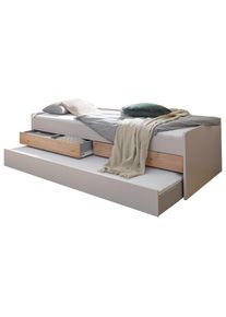 Venda Ausziehbett , Hellgrau, Eiche Artisan , Holzwerkstoff , 120-210x200 cm , Blauer Engel, Made in Germany , In verschiedenen Gr&ouml;ssen erh&auml;ltlich , Baby- und Kinderm&ouml;bel, Kinder- & Jugendzimmer, Kinderbetten, Ausziehbetten