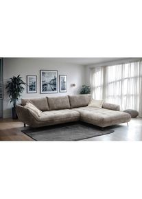 Livetastic Ecksofa , Hellbraun , Textil , Füllung: Silikon, Schaumstoffflocken,Schaumstoff , Ottomane rechts, L-Form , 324x205 cm , Made in EU , Rücken echt , Wohnzimmer, Sofas & Couches, Wohnlandschaften, Ecksofas