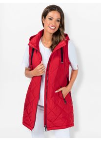 WITT Damen Longweste mit Rautensteppung, erdbeere, Größe 40, 100% Polyester