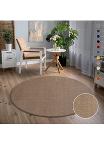 Teppich »Uni« rund 13 mm Höhe robuster Kurzflorteppich, grosse Farbauswahl, Wohnzimmer, alle Räume , beige , Sanat , Obermaterial: 100% Polypropylen