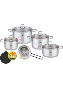 Topf-Set »Excellent« Set, Bratentopf Ø 20 cm, je 1 Fleischtopf Ø 16/20/24 cm, Kasserolle Ø 16 cm, 6 Stk. tlg. Edelstahl 18/10 , silberfarben , ELO