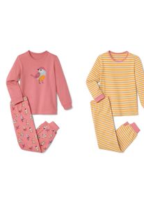 Tchibo - 2 Kleinkind-Pyjamas - Mädchen - Gr. 122/128 - beige