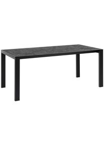Livetastic Esstisch , Schwarz, Dunkelgrau , Metall, Keramik , rechteckig , Flachrohr , 90x75x180 cm , Esszimmer, Esstische, Esstische Keramik