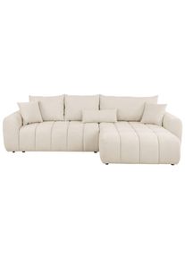 CARRYHOME Ecksofa , Beige , Textil , F&uuml;llung: Silikon, Schaumstoffflocken,Silikon, Schaumstoffflocken , Ottomane rechts, L-Form , 298x168 cm , Stoffauswahl, seitenverkehrt erh&auml;ltlich , Wohnzimmer, Sofas & Couches, Wohnlandschaften, Ecksofas