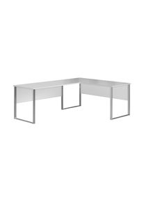 Mid.you Eckschreibtisch , Hellgrau , Metall, Holzwerkstoff , eckig , 77x73x170+223 cm , seitenverkehrt montierbar , B&uuml;rom&ouml;bel, Schreibtische, Eckschreibtische