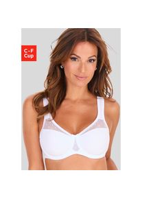 Nuance, Minimizer-BH mit B&uuml;gel und gepunktetem Netzeinsatz, wei&szlig;, 80, Cup C, Minimizer-BH