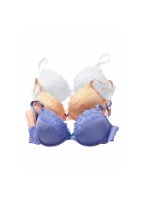 Petite Fleur, Petite Fleur Push-up-BH Packung, 3 St&uuml;ck, mit B&uuml;gel im attraktiven Multipack, Dessous, lavendel, mandarine, wei&szlig;, 70, Cup C, Push-up-BH
